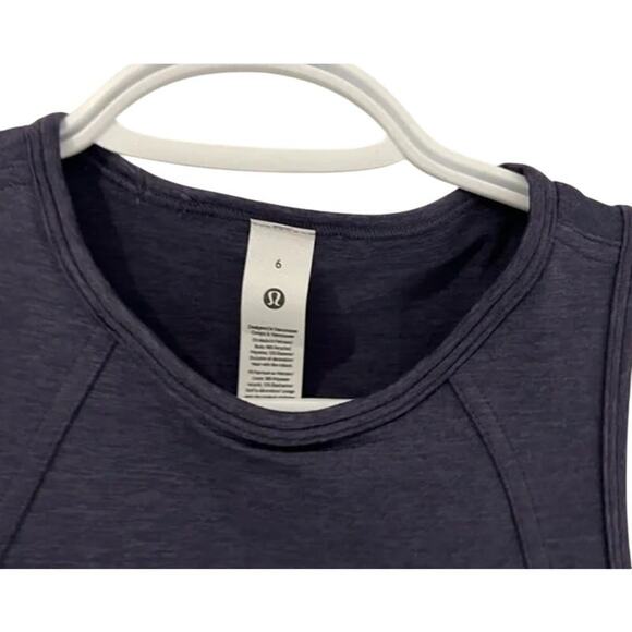 Lululemon Soft Sueded Crewneck Cropped Tank Top Nightfall / Nightfall Size 6 - Picture 6 of 8